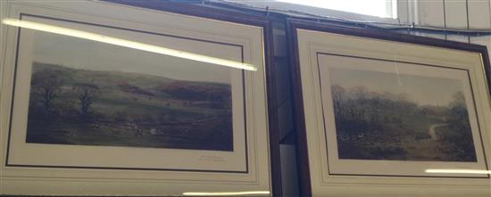 Set of 4 large framed hunting prints